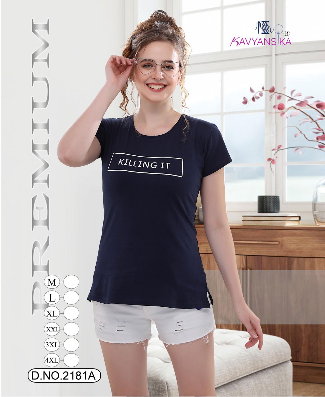 Kavyansika Side Cut 2181 Casual Wear Hosiery cotton T-shirt Collection